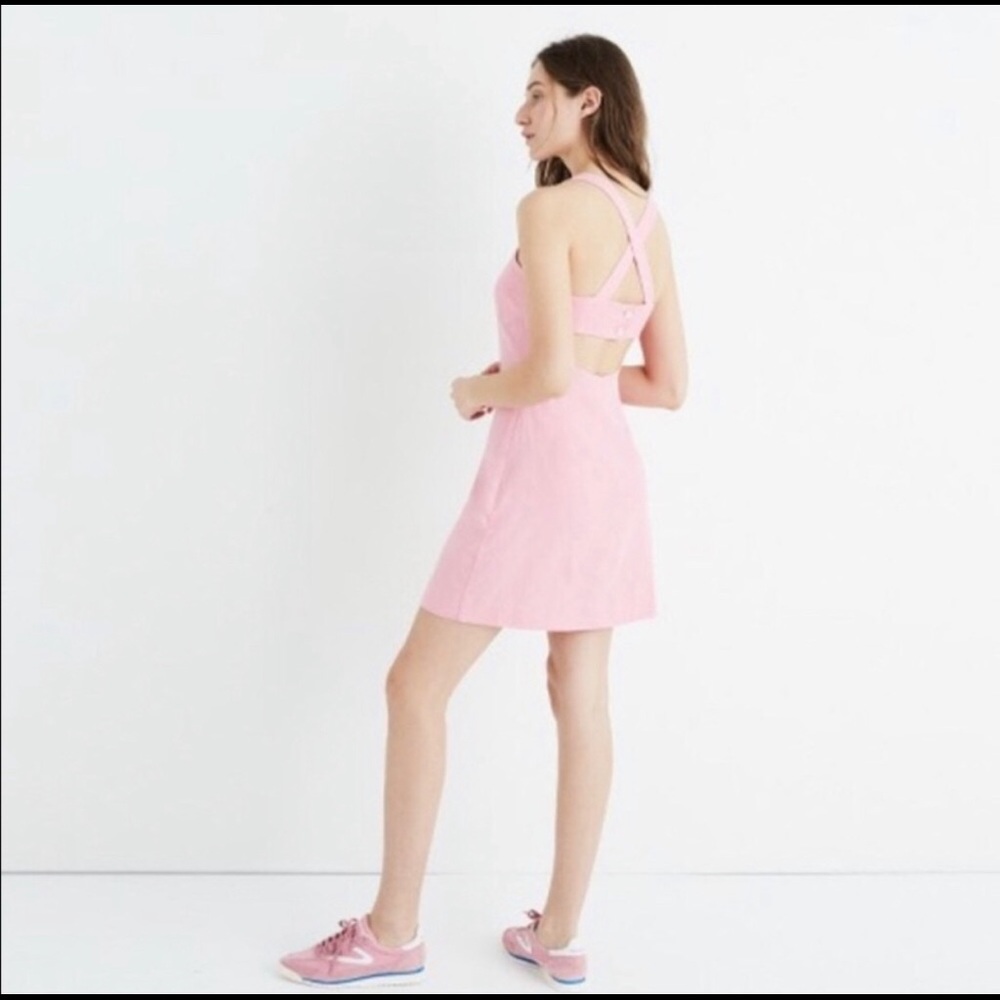 Madewell pink open back mini dress